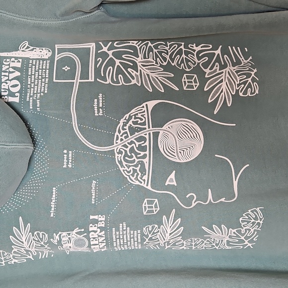 Men's Blue Graphic Hoodie - Picture 6 of 7